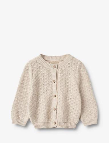 Knit Cardigan Magnella Tops Knitwear Cardigans Beige Wheat