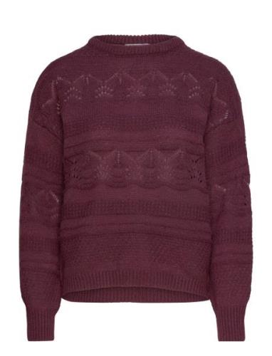 Ihastra Ls Tops Knitwear Jumpers Burgundy ICHI