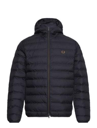 Hooded Insulated Jacket Vuorillinen Takki Topattu Takki Navy Fred Perr...