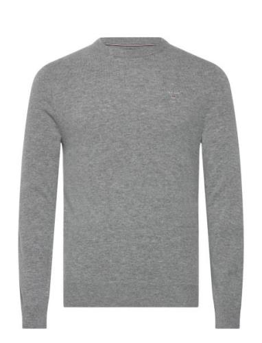 Extrafine Lambswool C-Neck O/S Tops Knitwear Round Necks Grey GANT