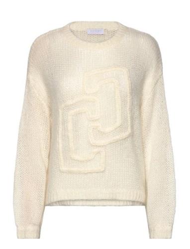 Knit With Large Emblem Tops Knitwear Jumpers Cream Coster Copenhagen