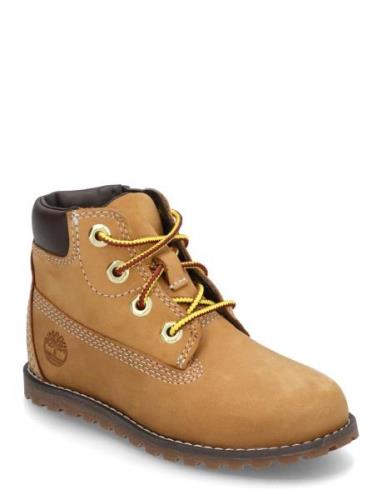 Mid Lace Up With Zip Boot Bootsit Nauhalliset Saapikkaat Brown Timberl...