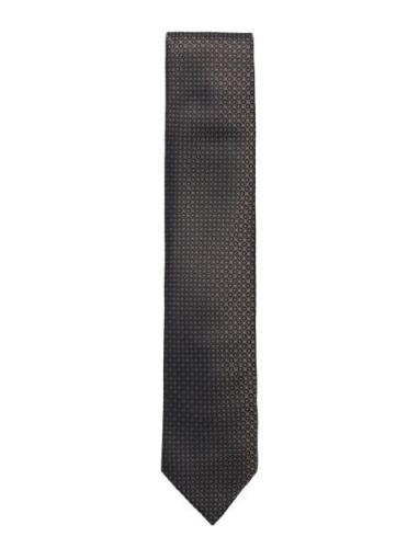 Polyester Tie W?. Pattern 7 Cm Solmio Kravatti Brown Lindbergh Black