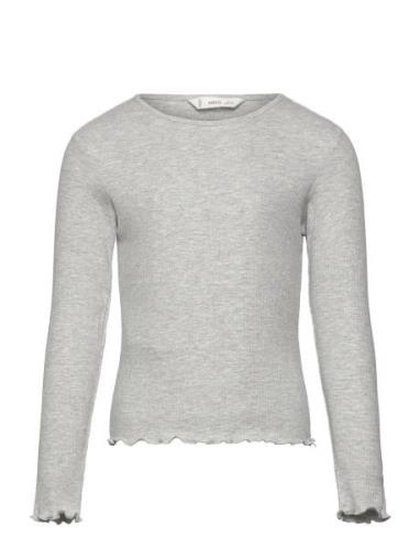 Ribbed Long-Sleeved T-Shirt Tops T-shirts Long-sleeved T-shirts Grey M...