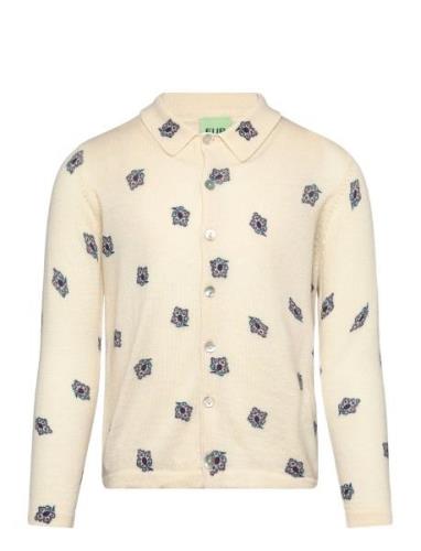 Printed Shirt Tops Shirts Long-sleeved Shirts Cream FUB