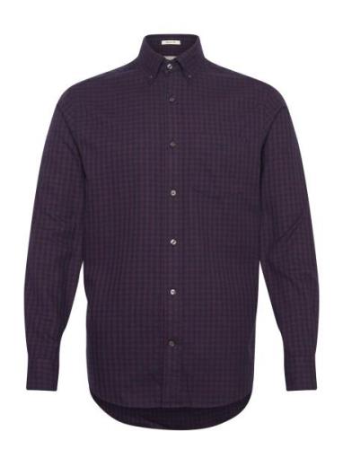 Reg Jaspe Gingham Shirt Tops Shirts Casual Navy GANT