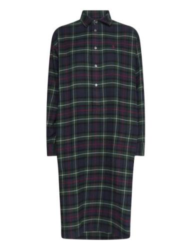 Plaid Cotton Shirtdress Polvipituinen Mekko Navy Polo Ralph Lauren