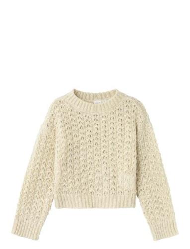 Nkfosigna Ls Short Knit Tops Knitwear Pullovers Cream Name It