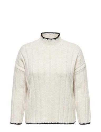 Carchick Stitch Ls Highneck Pull Knt Tops Knitwear Jumpers White ONLY ...