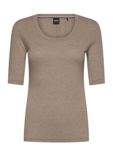 Effilie2 Tops T-shirts & Tops Short-sleeved Brown BOSS