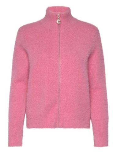 Fluffy Knit Cardigan Tops Knitwear Cardigans Pink Coster Copenhagen