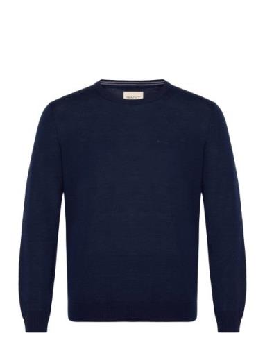 Extrafine Merino Wool C-Neck Tops Knitwear Round Necks Navy GANT