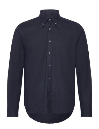 Reg Fit Bd Brushed Flannel Designers Shirts Casual Navy Oscar Jacobson