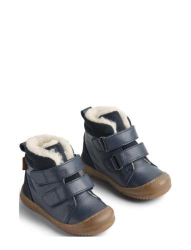 Winterboot Snug Tex Talvikengät Tarroilla Navy Wheat