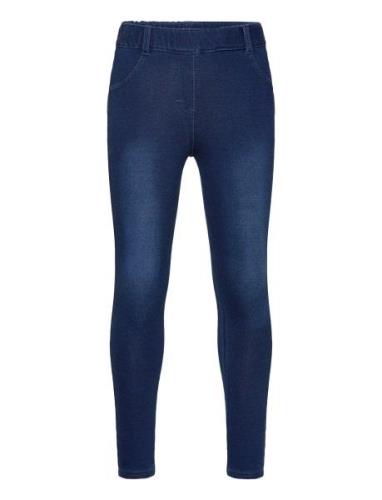 Fleece Denim Trousers For Girl Bottoms Leggings Navy Boboli