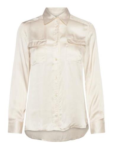 Reg Pocket Shirt Tops Shirts Long-sleeved Cream GANT