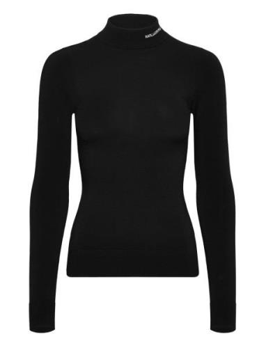 Classic Turtle Neck Tops T-shirts & Tops Long-sleeved Black Karl Lager...