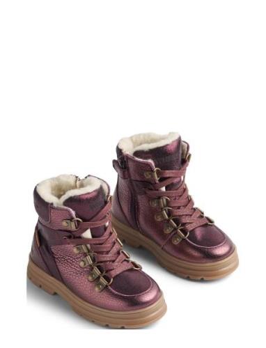 Winterboot Toni Hiker Tex Nauhalliset Talvikengät Purple Wheat