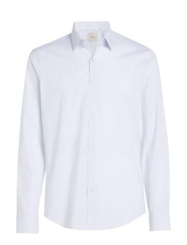 Poplin Stripe Slim Shirt Kengät Business White Calvin Klein