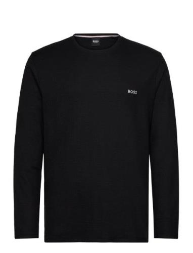 Waffle Ls-Shirt Tops T-shirts Long-sleeved Black BOSS