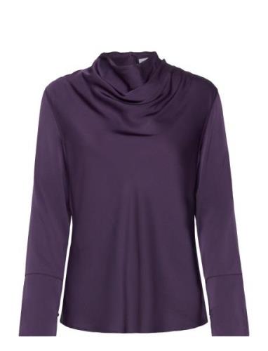 Ayumi Blouse Tops Blouses Long-sleeved Purple Ahlvar Gallery