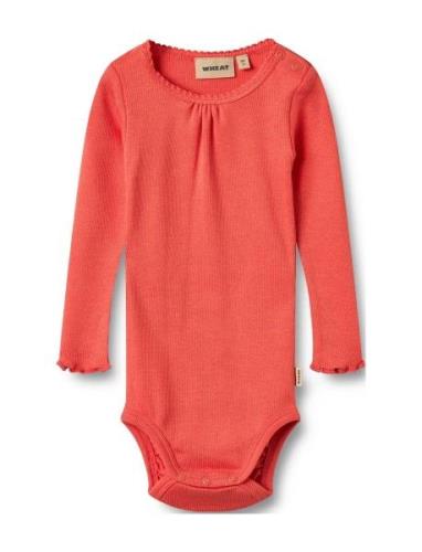 Rib Body L/S Lotta Bodies Long-sleeved Red Wheat