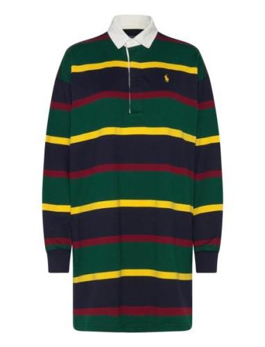 Striped Cotton Jersey Rugby Dress Polvipituinen Mekko Green Polo Ralph...