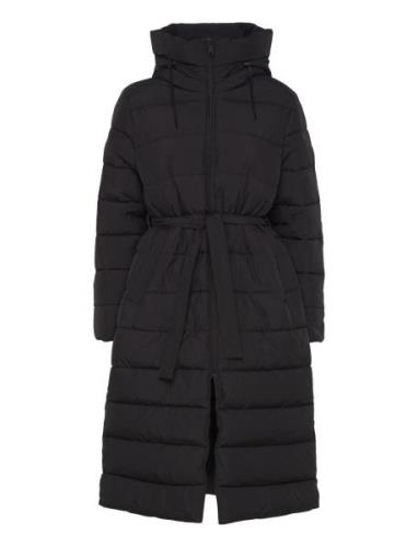 Freja Coat Topattu Pitkä Takki Black Makia