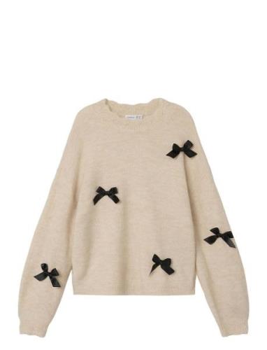 Nkfnegana Ls Knit Tops Knitwear Pullovers Beige Name It