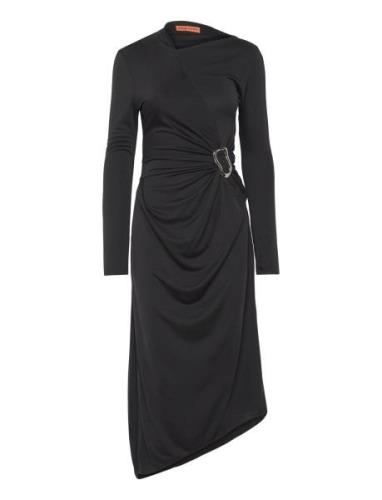 Long Sleeve Midi Dress With Fixed B Polvipituinen Mekko Black STINE GO...