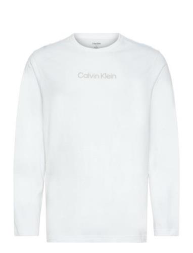 L/S Crew Neck Tops T-shirts Long-sleeved White Calvin Klein