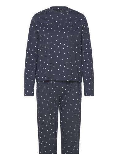 Pcnaya Ls Nightwear Set Pyjamasetti Pyjama Navy Pieces