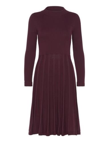 Henna Dress Polvipituinen Mekko Burgundy Jumperfabriken