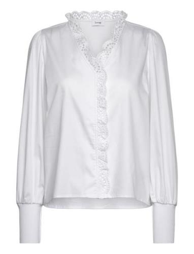 Lr-Isla Solid Tops Blouses Long-sleeved White Levete Room