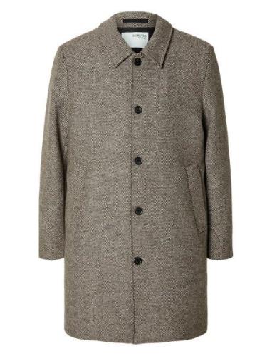 Slharchive Car Coat Noos Ohut Pitkä Takki Grey Selected Homme