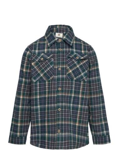 Shirt Ls Check Tops Shirts Long-sleeved Shirts Green En Fant