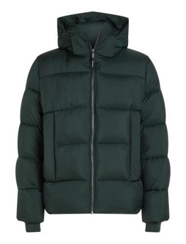 Hooded Quilt Puffer Mw Villakangastakki Pitkä Takki Green Calvin Klein