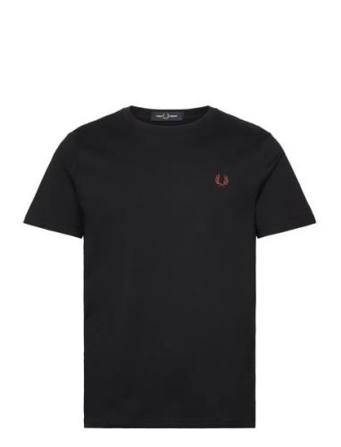 Crew Neck T-Shirt Tops T-shirts Short-sleeved Black Fred Perry