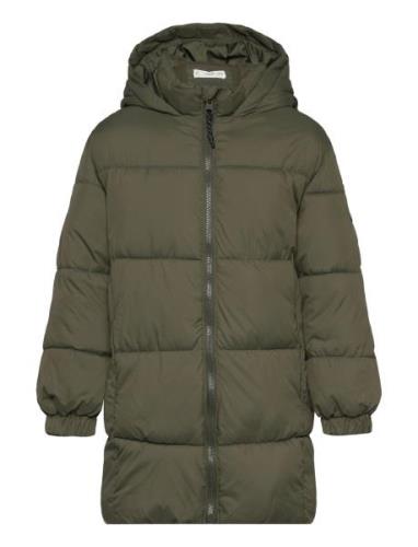 Quilted Long Coat Toppatakki Green Mango