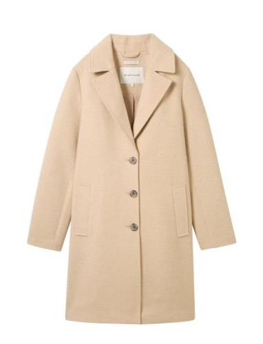 Long Coat Outerwear Coats Winter Coats Beige Tom Tailor