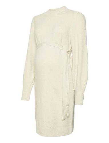 Mlraquel L/S Roll Neck Knit Abk Dress Polvipituinen Mekko Beige Mamali...