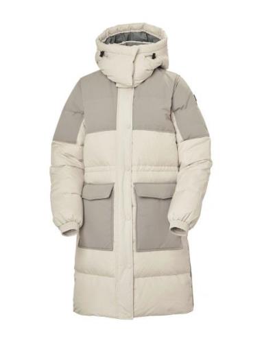 W Escape Down Coat Topattu Pitkä Takki Cream Helly Hansen