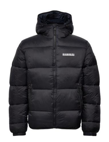 Suomi Hood Puffer Jacket Vuorillinen Takki Topattu Takki Black Napapij...