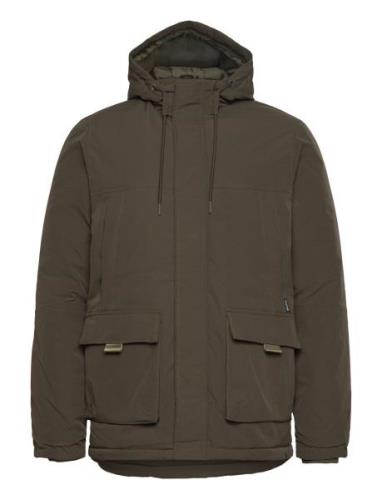 Outerwear Vuorillinen Takki Topattu Takki Khaki Green Blend