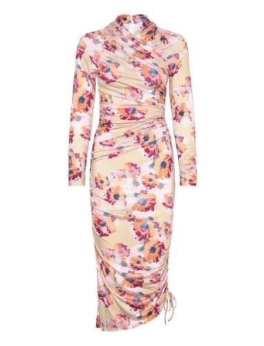 Printed Jersey Dress Polvipituinen Mekko Pink Stella Nova