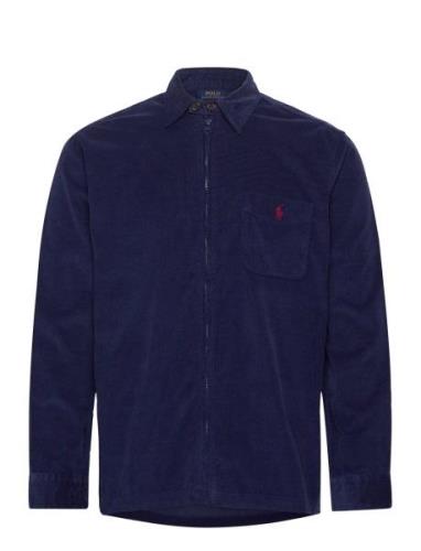 Corduroy Full-Zip Overshirt Tops Overshirts Navy Polo Ralph Lauren