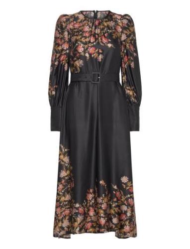 Satin Midi Dress Polvipituinen Mekko Black By Ti Mo