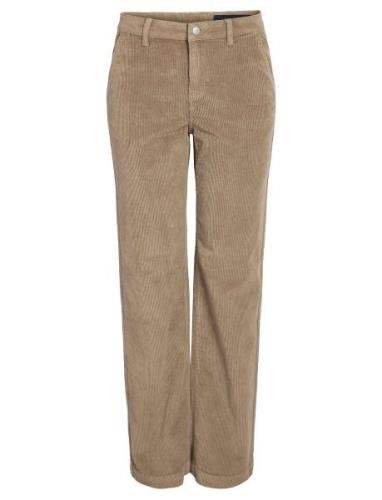 Nmcord Yolanda Nw Wide Leg Corduroy Bottoms Trousers Wide Leg Beige NO...