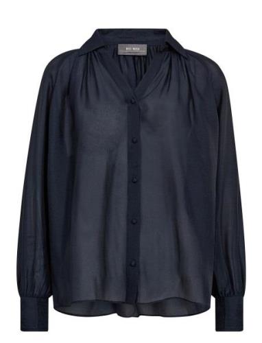 Mmmarcela Shirt Tops Shirts Long-sleeved Navy MOS MOSH