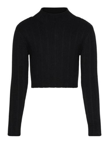 Cropped Knit Pullover Tops Knitwear Pullovers Black Tom Tailor